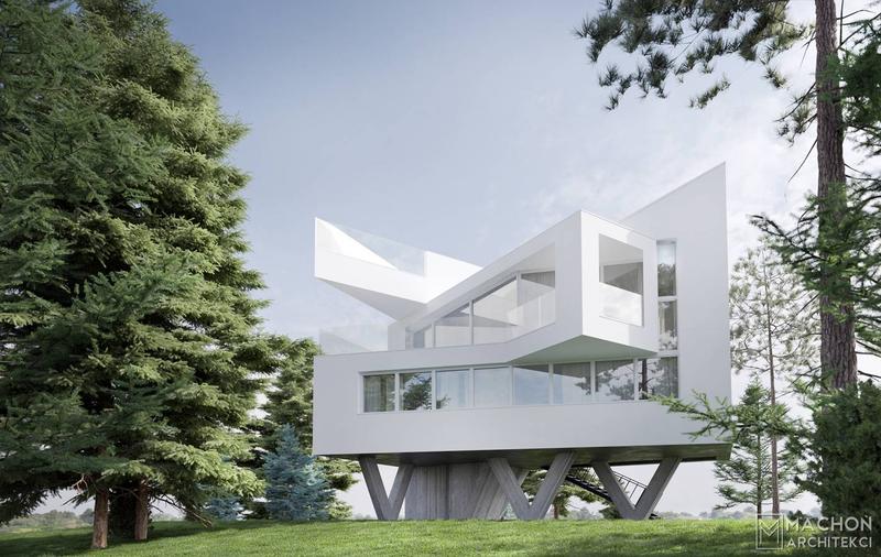 Domy na słupach betonowych