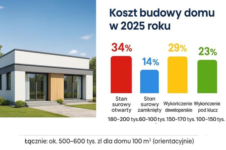 Jak kształtują się koszty budowy domu w 2025 roku: robocizna, stan deweloperski i opcje bez wykończenia